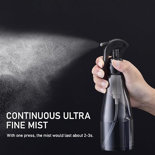Miniatura 10 de Lusiyi Botella de spray continuo de 10 onzas para cabello, botella de spray de agua ultrafina para limpieza, plantas, mascotas (plástico, blanco,