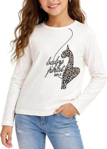 Baby Phat Girls Long Sleeve Shirts - Soft Cotton Blend Crewneck Long Sleeve Grap