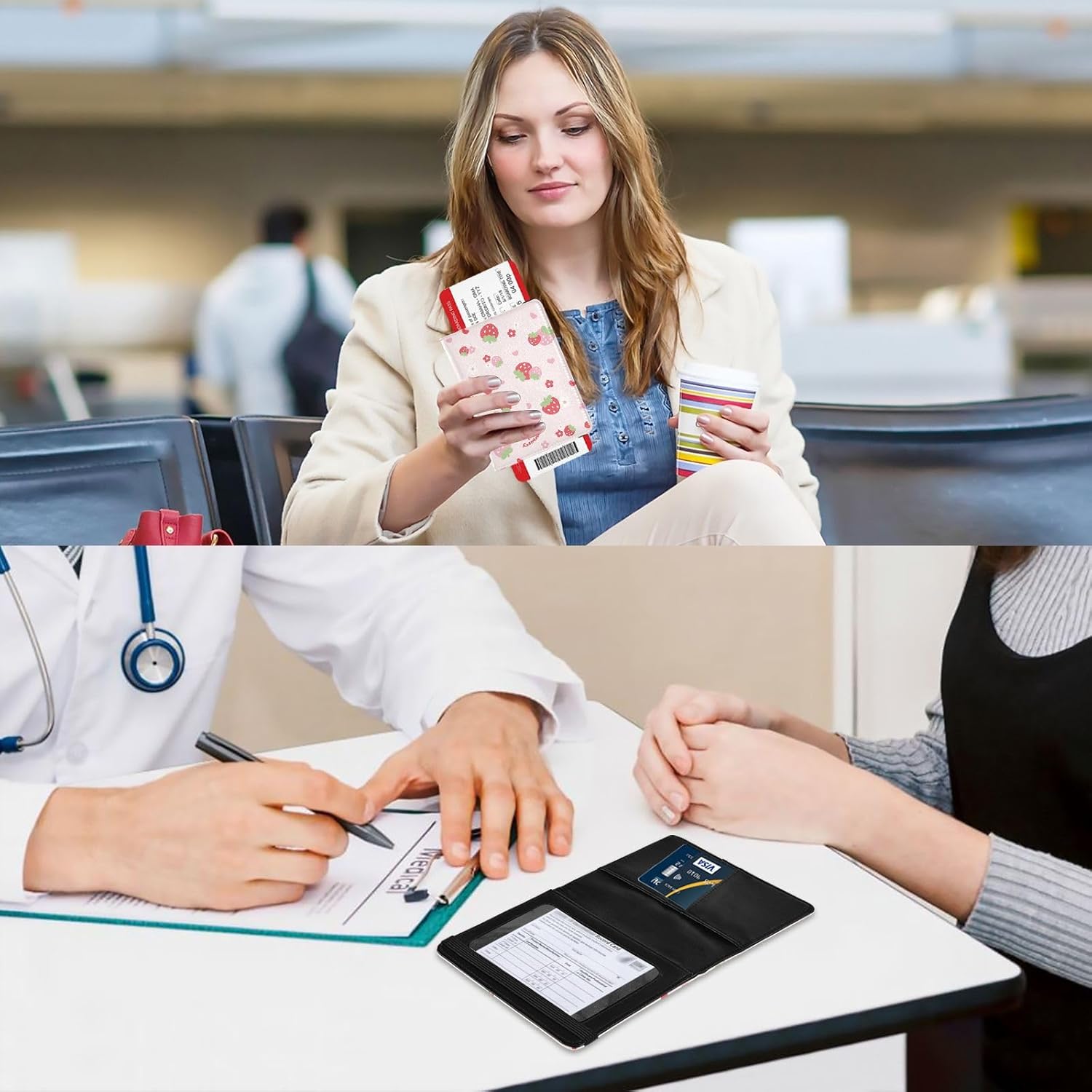 Strawberries Passport Holder Passport Cover for Women Men,Travel Document Organizer Holder Accessories Boy Girl t personalized Passport Wallet - Image 6