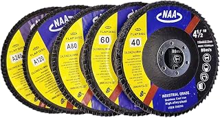 10PACK - 4 1/2" Assorted Grit Calcined Alumina Flap Discs [40Grit(x3), 60Grit(x2), 80Grit(x3), 120#(x1), 240#(x1)]