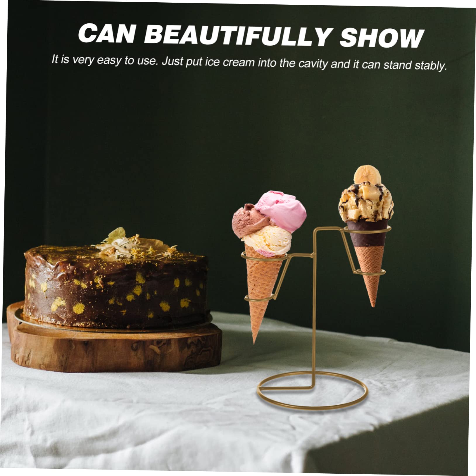 SOLUSTRE Iron Art Ice Cream Holder Elegant Stand for Display Storage for Weddings Showers Birthdays Parties Easy to Use Design for Stable Support