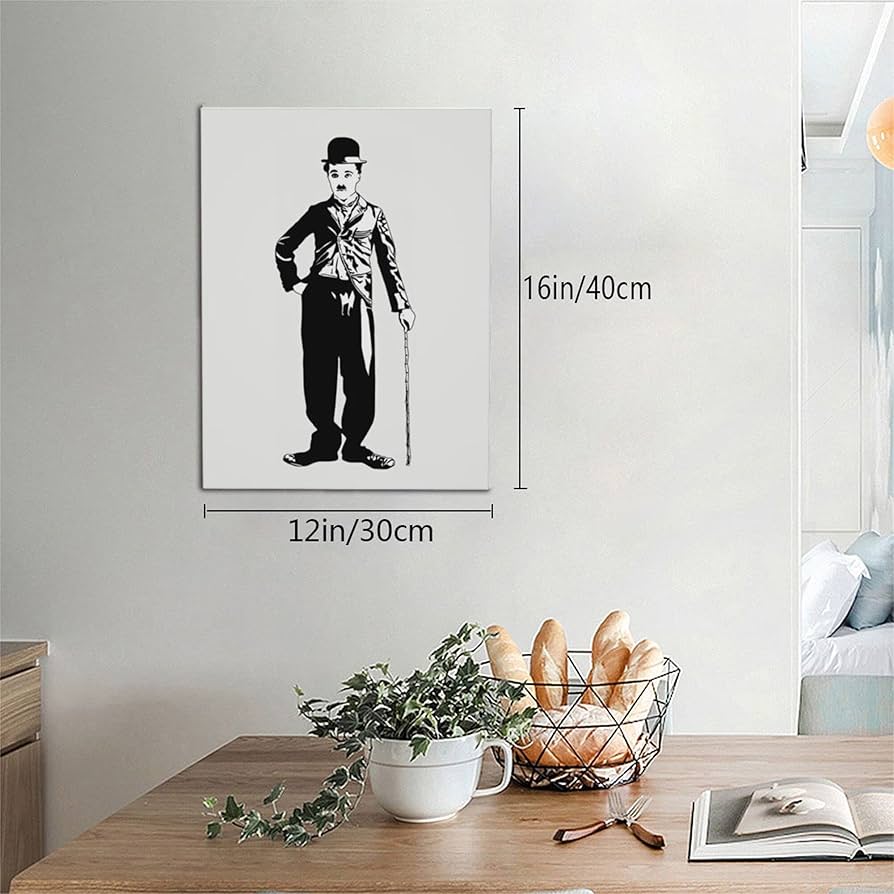 チャールズ・チャップリン　デニムアート　額縁付き チャールズ・チャップリン デニムアート 額縁付き チャールズ