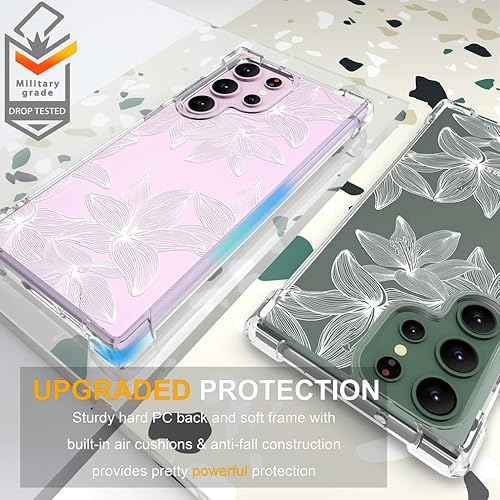 Miniatura 2 de Funda compatible con Samsung Galaxy S23 Ultra con diseño, bonita funda transparente de diseño para teléfono para mujeres y niñas, con protección