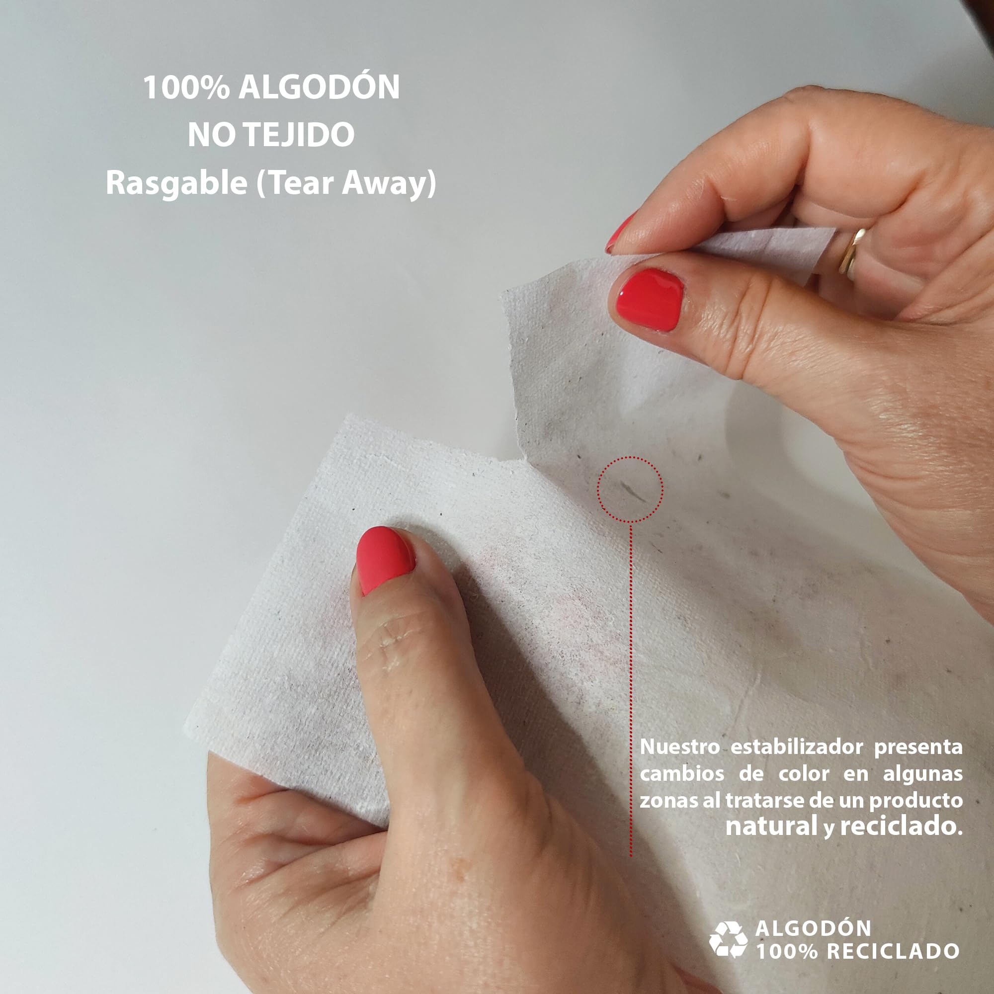 Estabilizador de Bordado Tear Away (desgarrable) - Rollo de 25cm x 20m, Peso Medio (60 gsm) - Papel de Bordado de rasgar para Bordar a máquina o a Mano - Estabilizador rasgable para bordar