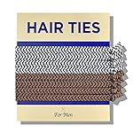 HAVHAF Knotted Men\'s Hair Ties - 8pcs (Thin, Woody) - No Damage Crease Breakage Bun Hair Tie For Men with Long, Curly, Thick Hair