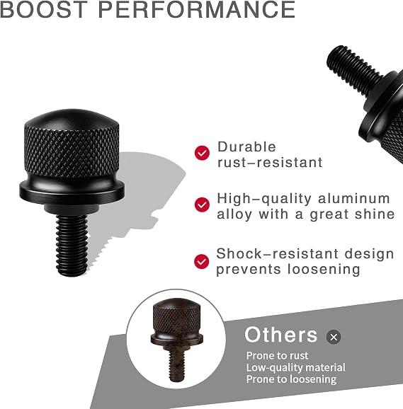 Black Aluminum Alloy Seat Bolt Screw Suitable to for Harley Davidson 1996-2024(1 Pc Bolt)