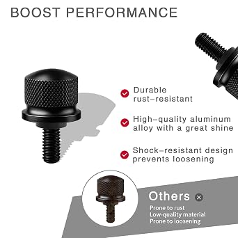 Black Aluminum Alloy Seat Bolt Screw Suitable to for Harley Davidson 1996-2024(1 Pc Bolt)