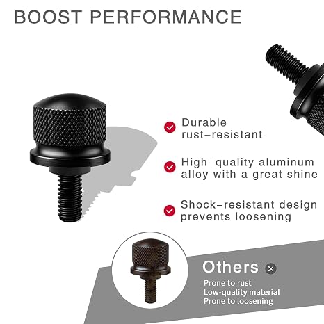 Black Aluminum Alloy Seat Bolt Screw Suitable to for Harley Davidson 1996-2024(1 Pc Bolt)