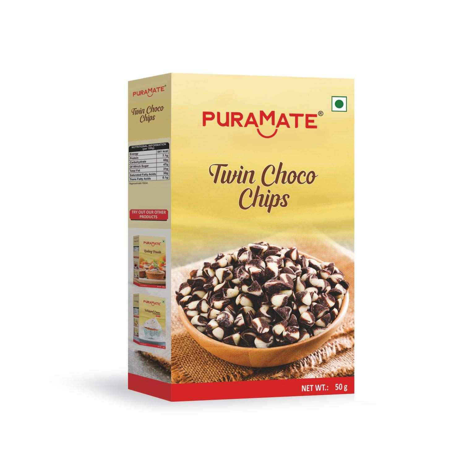 Puramate Twin Choco Chips, 50 gm (Pack of 2) - Image 4 thumbnail
