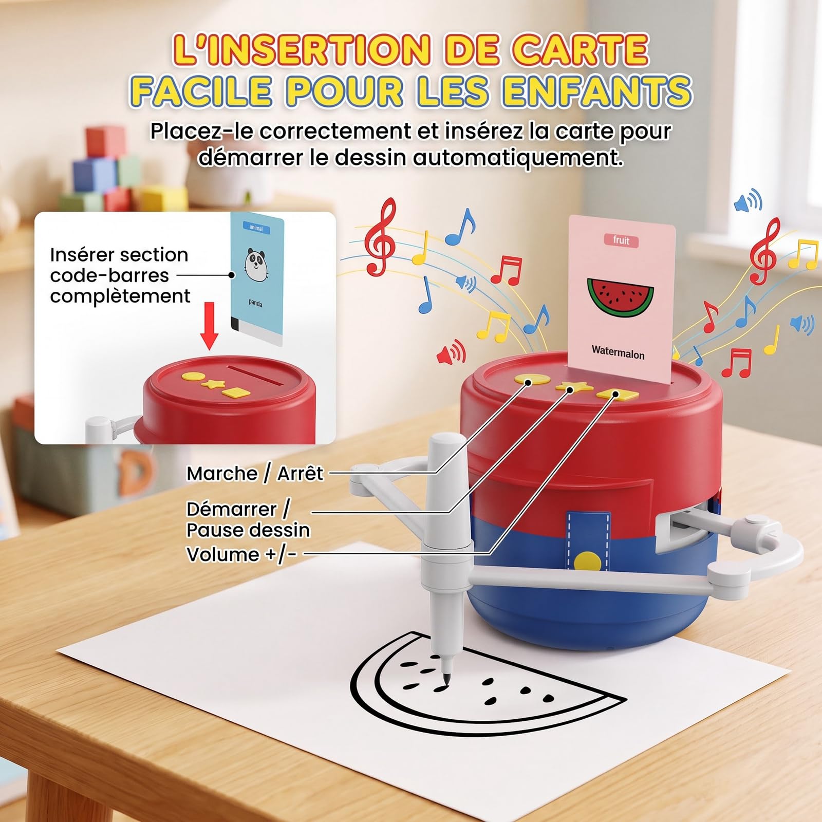 Robot à dessin pour enfants, machine à dessin et machine à colorier pour apprendre le dessin créatif, jouet éducatif à partir de 3 ans, cadeau pour filles et garçons