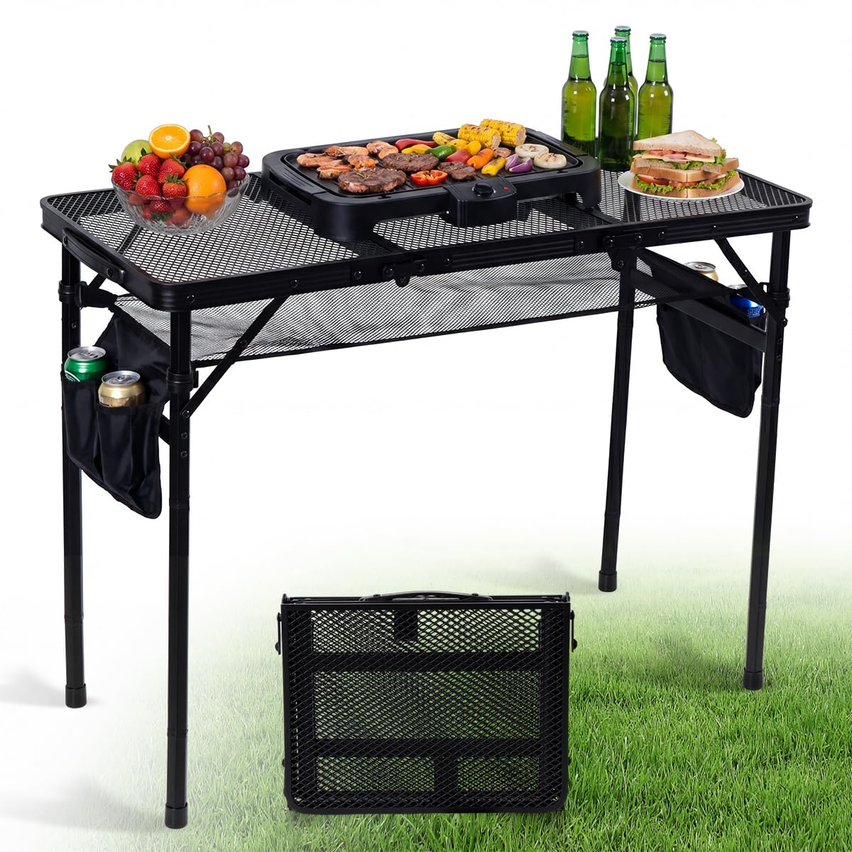 Table de camping pliante en alu pour pique-nique et barbecue