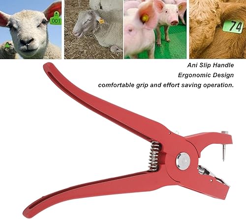 Miniatura 3 de Perforadora de etiqueta de oreja para ganado, alicates de identificación de animales de acero aleado con mango antideslizante, para ganado, oveja,