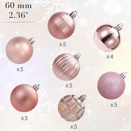 Miniatura 177 de AMS 2.36''/60mm 34ct Christmas Ball Large Ornaments Party Decorations Shatterproof Festival Pendant Hangings for Xmas Tree Decor (60mm, Purple)