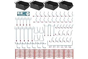 1/4 Inch Heavy-Duty Pegboard Accessory Kit: 99-Piece Assortment for Enhanced Storage and Organization