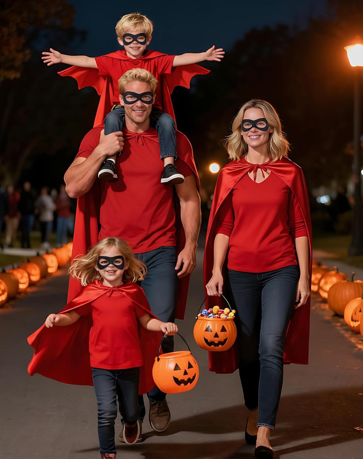 Adjustable Black Superhero Eye Masks – Family Costume Play, Halloween Dress-Up, Multi-Role & Party Masks (1 PCS) - Image 2