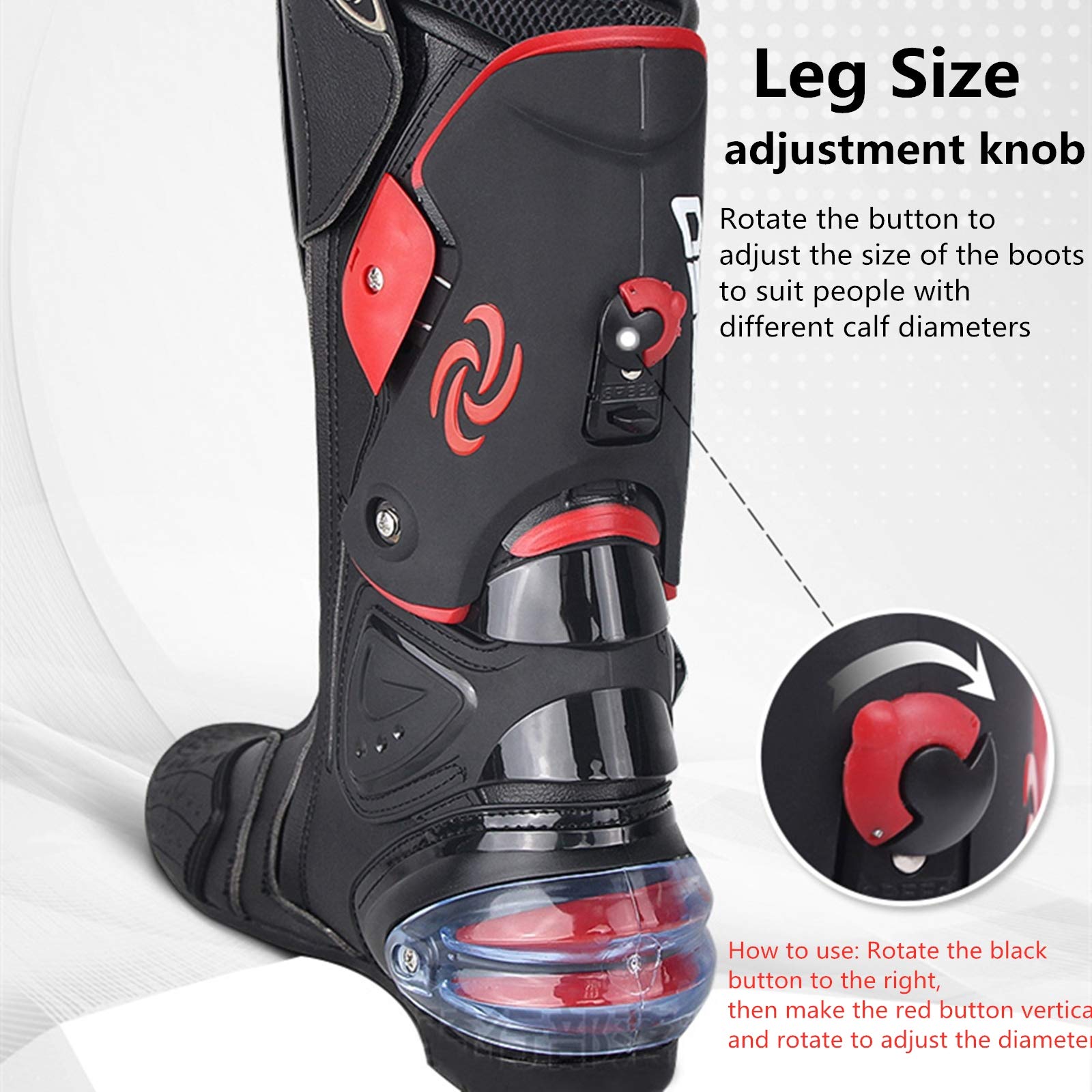 MRDEAR Motocross Stiefel aus Leder, Motorradstiefel Herren Wasserdicht mit Einstellbare Belüftung, Motorrad Stiefel Enduro Cross Stiefel Racing Sportstiefel mit Hartschalenprotektoren