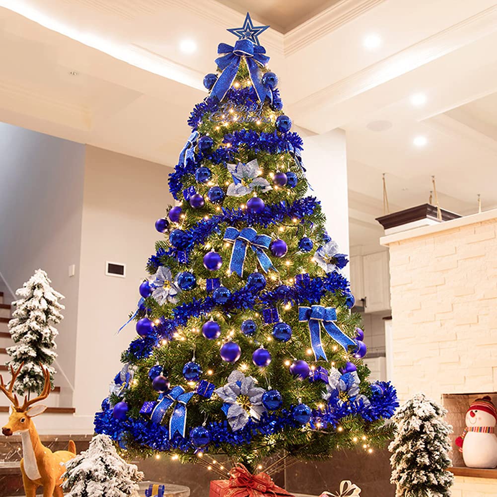 For Indoor Outdoor Holiday Deco,Artificial Christmas Tree With Decorative Gifts,Spruce Hinged Xmas Pine Tree-