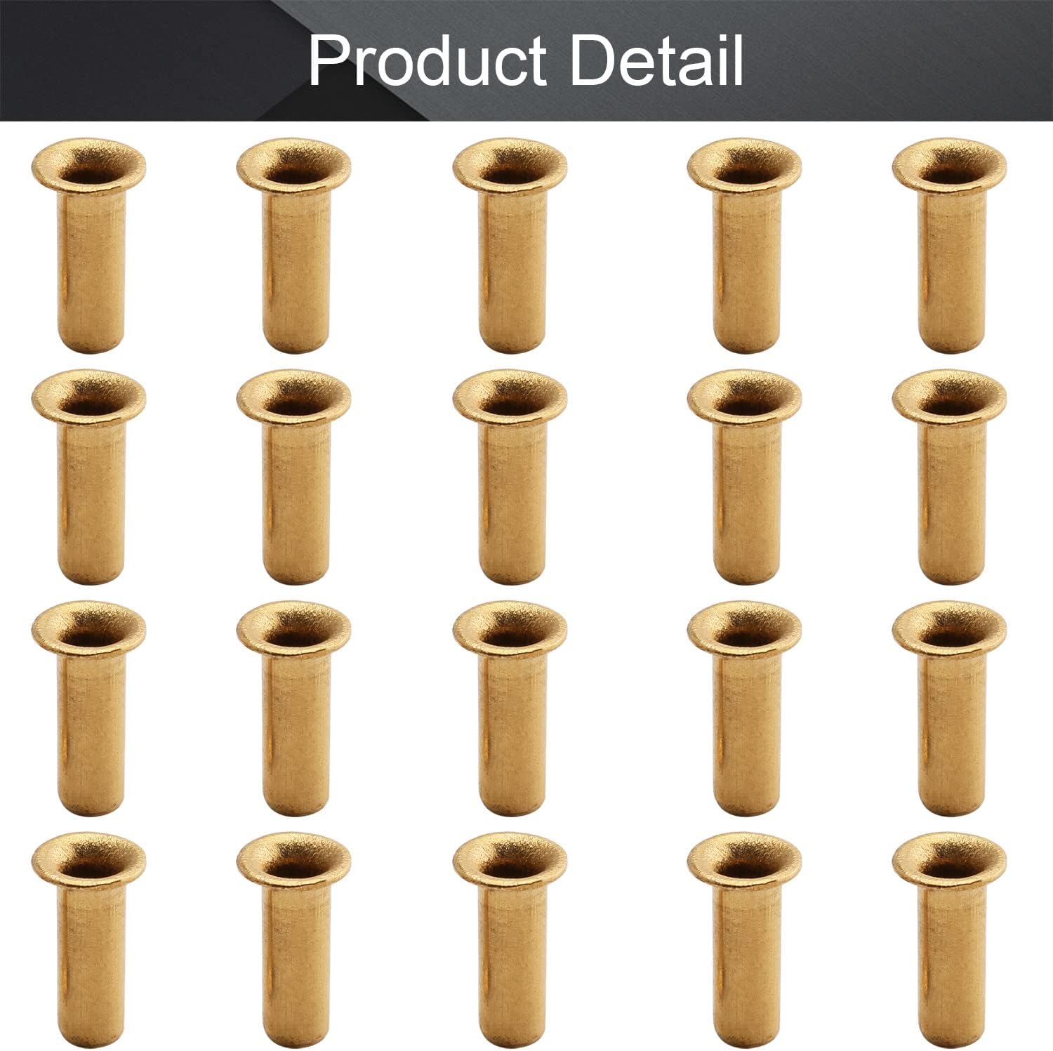 Bettomshin 200Pcs Hollow Rivet 0.31" x 0.12"(Length x Outer Diameter) Through Hole Copper Hollow Rivets Grommets Double-Sided Circuit Board PCB
