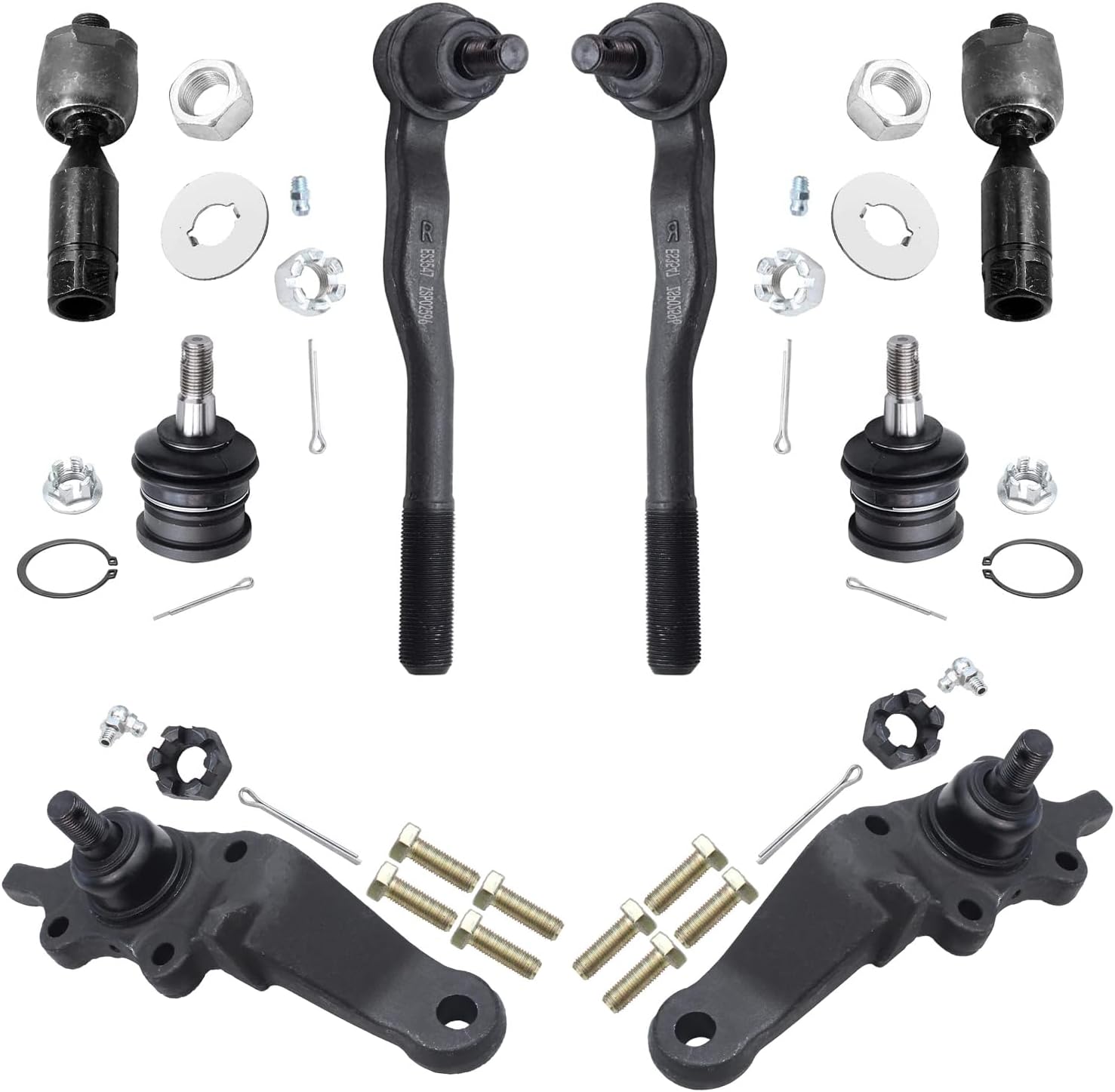 Detroit Axle 8pc Front Ball Joints & Tie Rods Kit for 1996-2002 Toyota 4Runner - Upper Lower Ball Joints, Inner Outer Tie Rod Ends