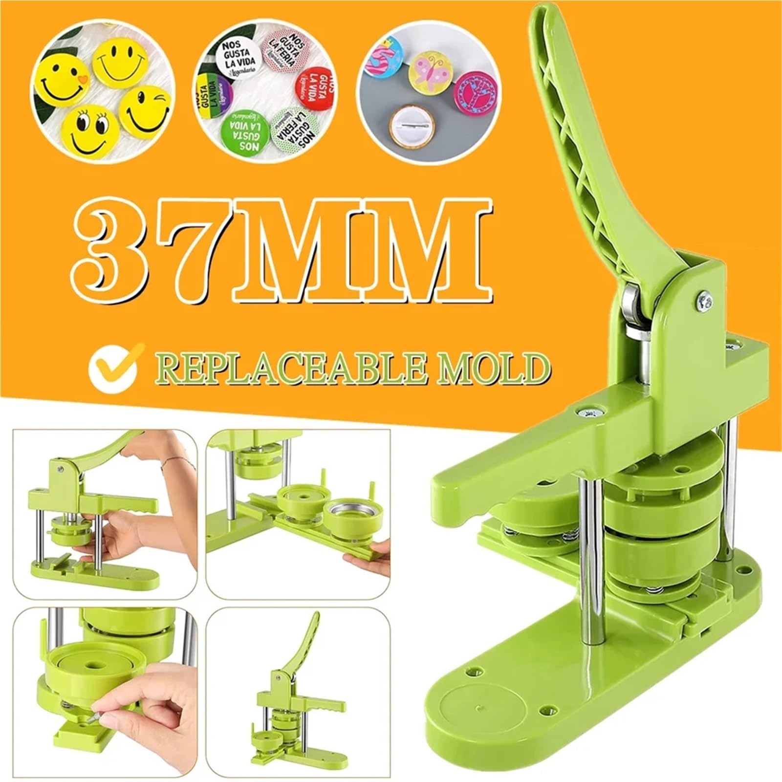 Fridge Magnet Maker Maszyna do produkcji odznak, Maszyna do produkcji odznak, Maszyna do prasowania guzików 25-58MM(37MM Sliding)