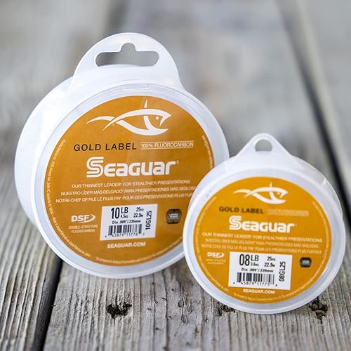 Miniatura 12 de Seaguar Gold Label Línea líder de pesca en agua dulce y salada para agua clara, 100% fluorocarbono, transparente, varios tamaños