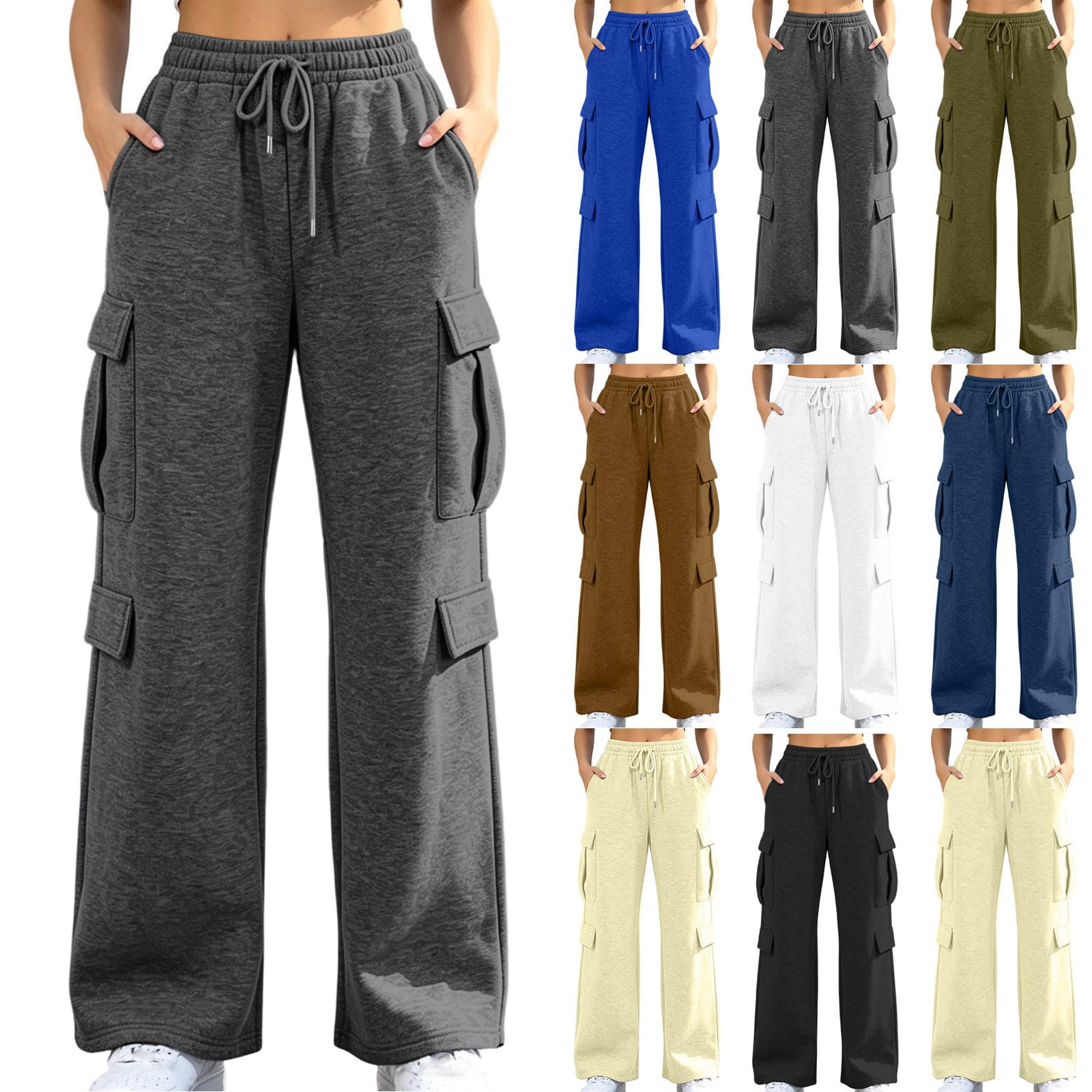 Cargo Sweatpants for Women High Waisted Sweatpant with Pockets