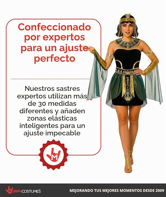 Foto 4 de 7 de Morph Disfraz Reina Egipcia Mujer, Disfraz Egipcio Halloween Mujer, XS