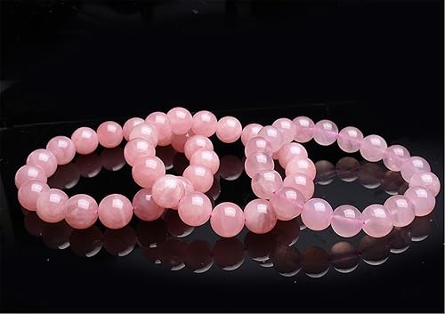 Miniatura 4 de Madagascar - Pulsera de cuentas redondas de cristal con piedras preciosas de cuarzo rosa natural de 0.512 in, Cristal, Piedra preciosa de cuarzo