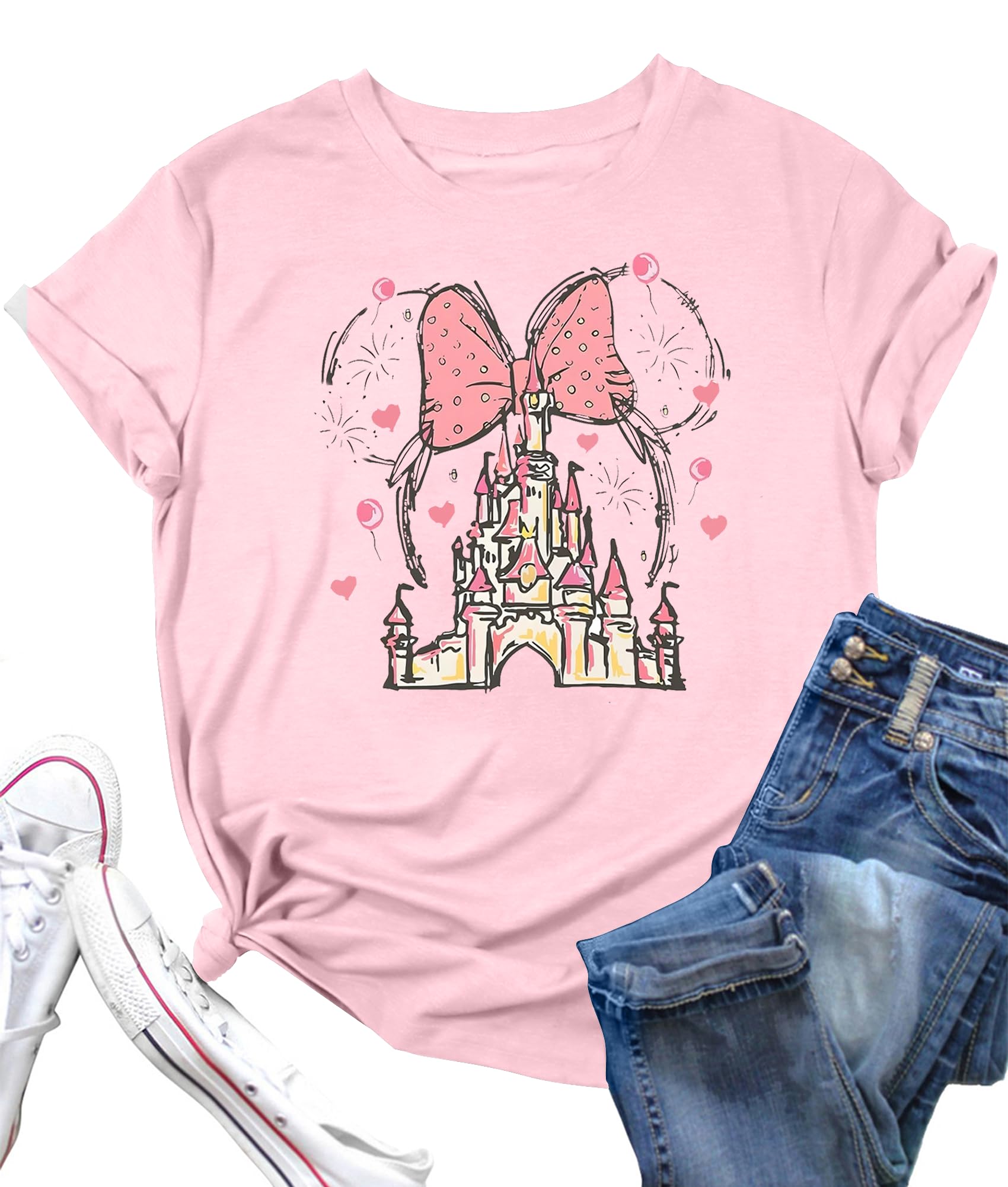 Magical Shirts Women Girls Family Vacation Matching Shirt Magic Kingdom T-Shirt Mommy and Me Trip Short Sleeve Tops