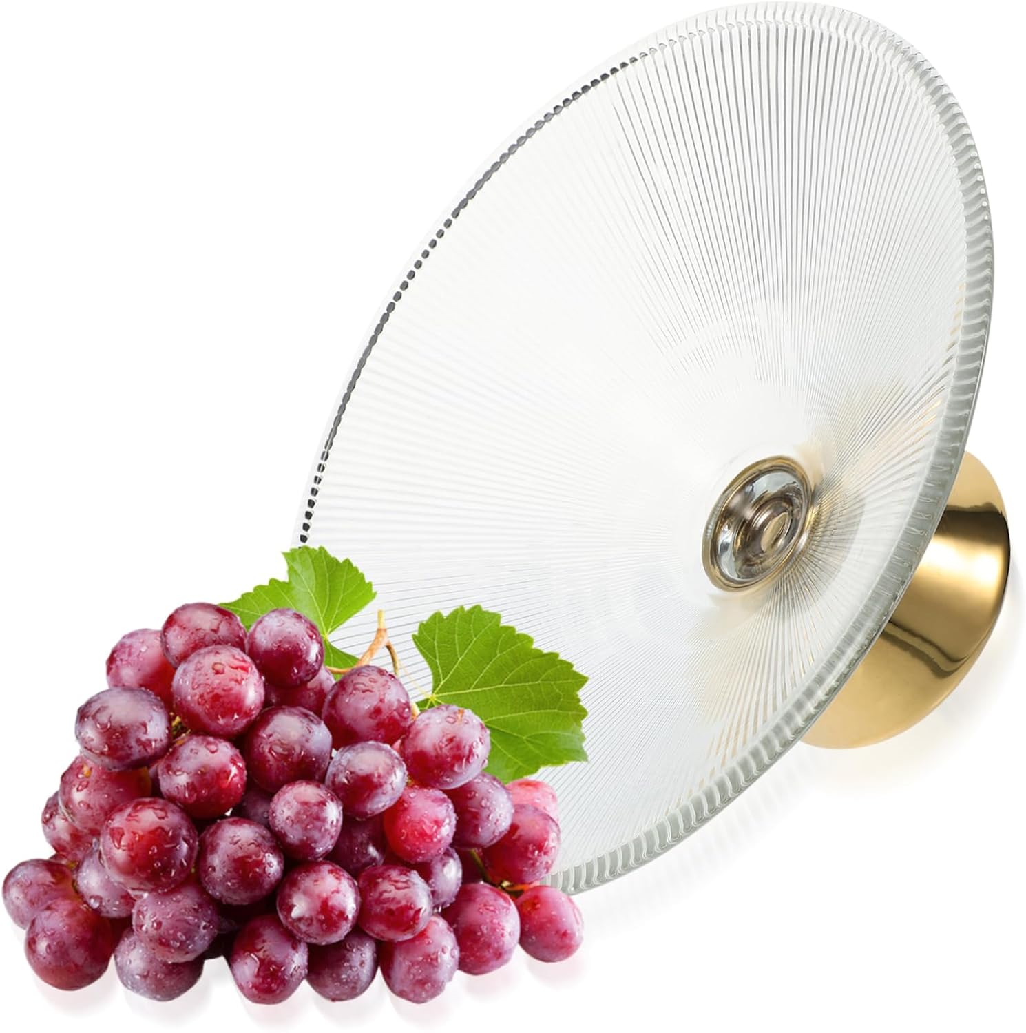 Zerodeko Footed Glass Fruit Bowl Decorative Pedestal Serving Dish High Stand Dessert Tray for Snacks Cookies and Fruit for Kitchen and Dining Room Centerpiece