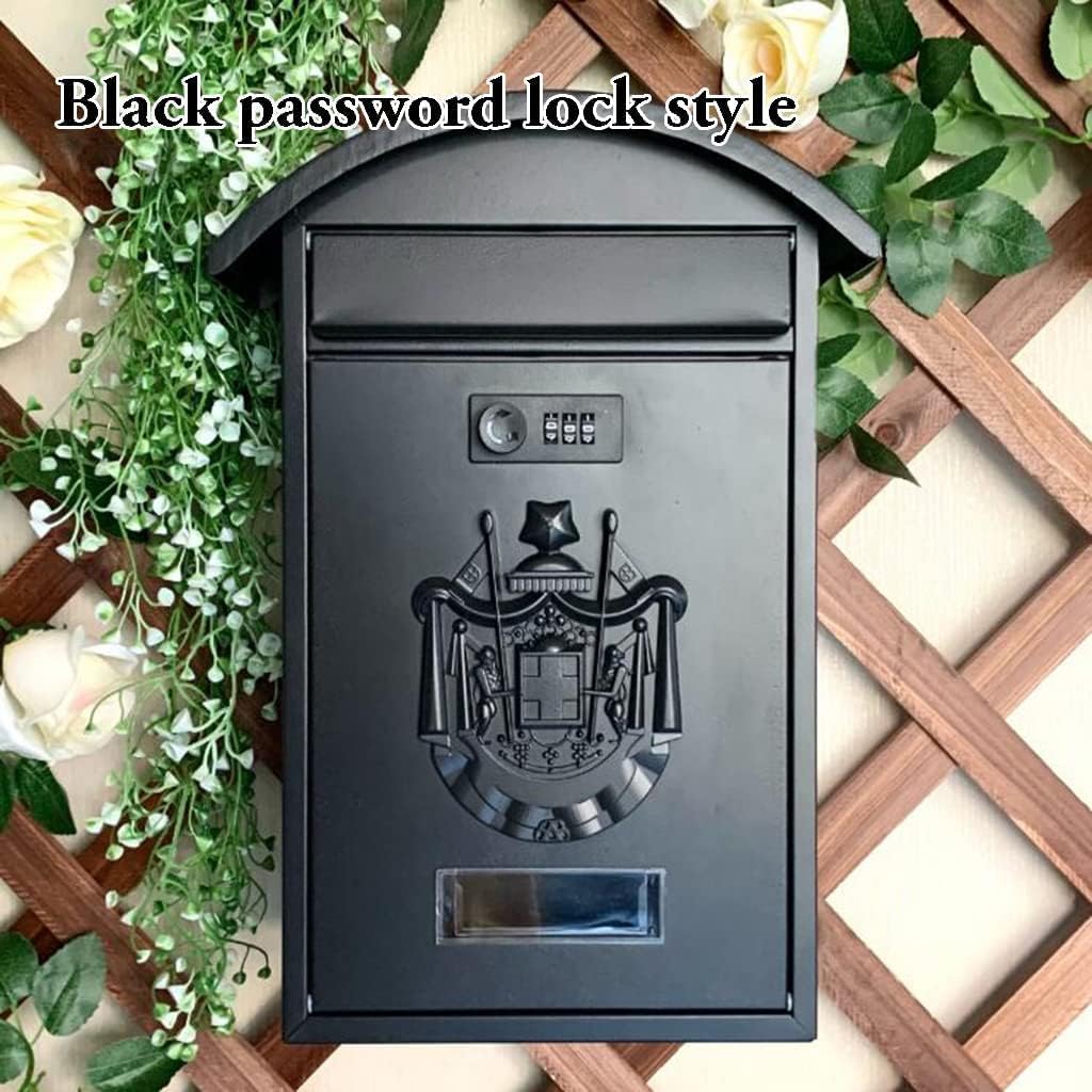 Mailbox Large Capacity Post Box Retro Creative Mailbox with Lock Full Open Design Drop Box Aluminum Outdoor Wall Mount Mailboxes More Sturdy