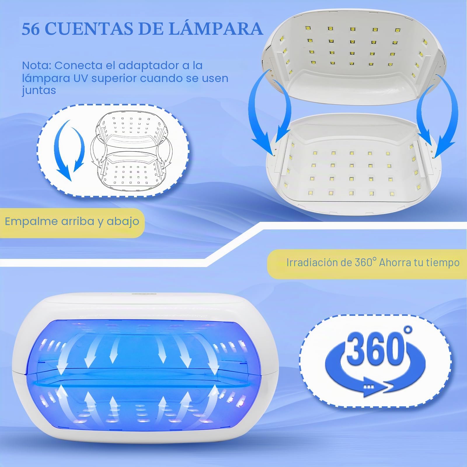 Lámparas de Curado UV de Resina de Doble Cara,Puede Utilizarse por Separado,Lámpara de Resinas UV de Curado Rápido de 60W con Pantalla LED,Para el Curado de Resinas,Fabricación de Joyas