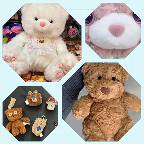 Miniatura 6 de PH PandaHall 36 piezas de nariz de seguridad flocada, 3 tamaños, narices de corazón, manualidades, narices amigurumi, nariz rosa, terciopelo de