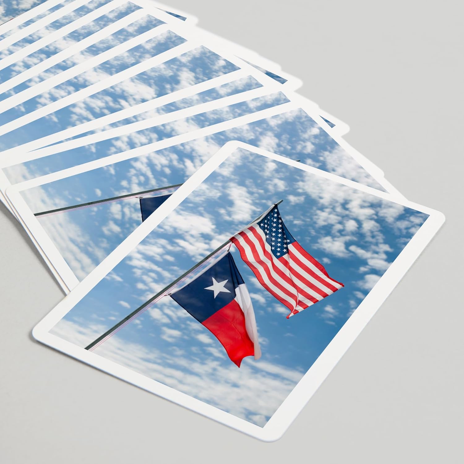 Lantern Press American and Texas Flags, 52 Playing Cards for Adults, Poker Size Card Deck