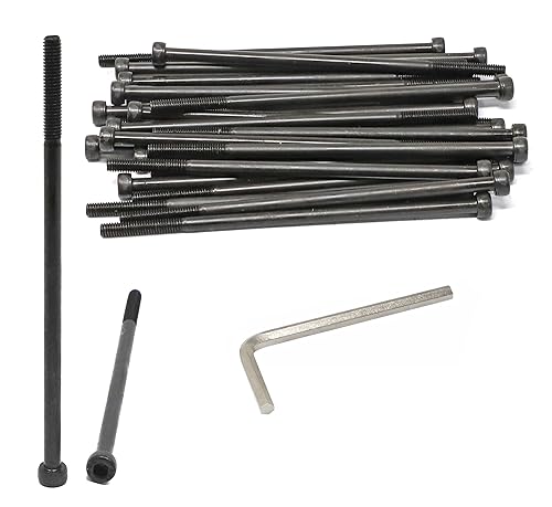 Miniatura 349 de iexcell 720 piezas de acero de aleación M4 x 6/8/10/12/16/20/25/30/35/40/45/50 de grado 12.9, tornillos de cabeza hexagonal, tornillos, arandelas