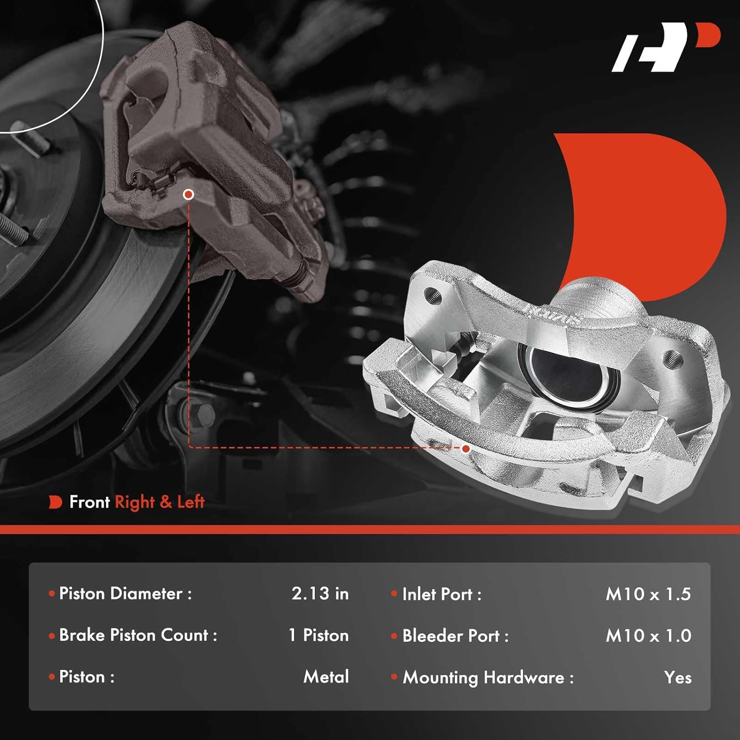 A-Premium Disc Brake Caliper Assembly with Bracket Compatible with Select Chevy, Daewoo, Pontiac and Suzuki Models - Aveo, Aveo5, Optra, Spark, Spark EV, Nubira, G3 - Front Driver and Passenger Side