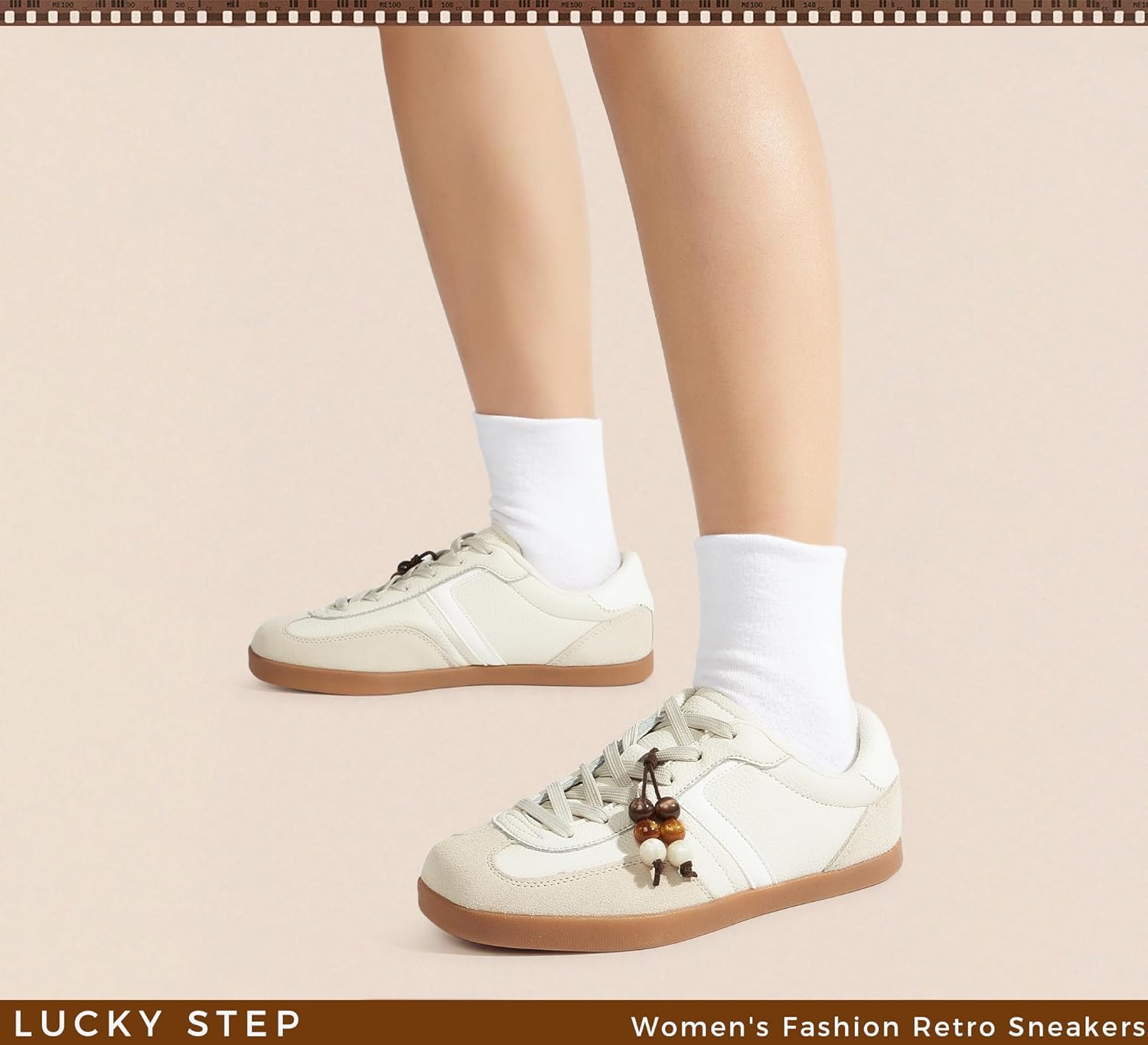 LUCKY STEP Women's Fashion Retro Sneakers Casual Trendy Walking Shoes Non Slip Comfortable Classic Running Sneaker - Image 9