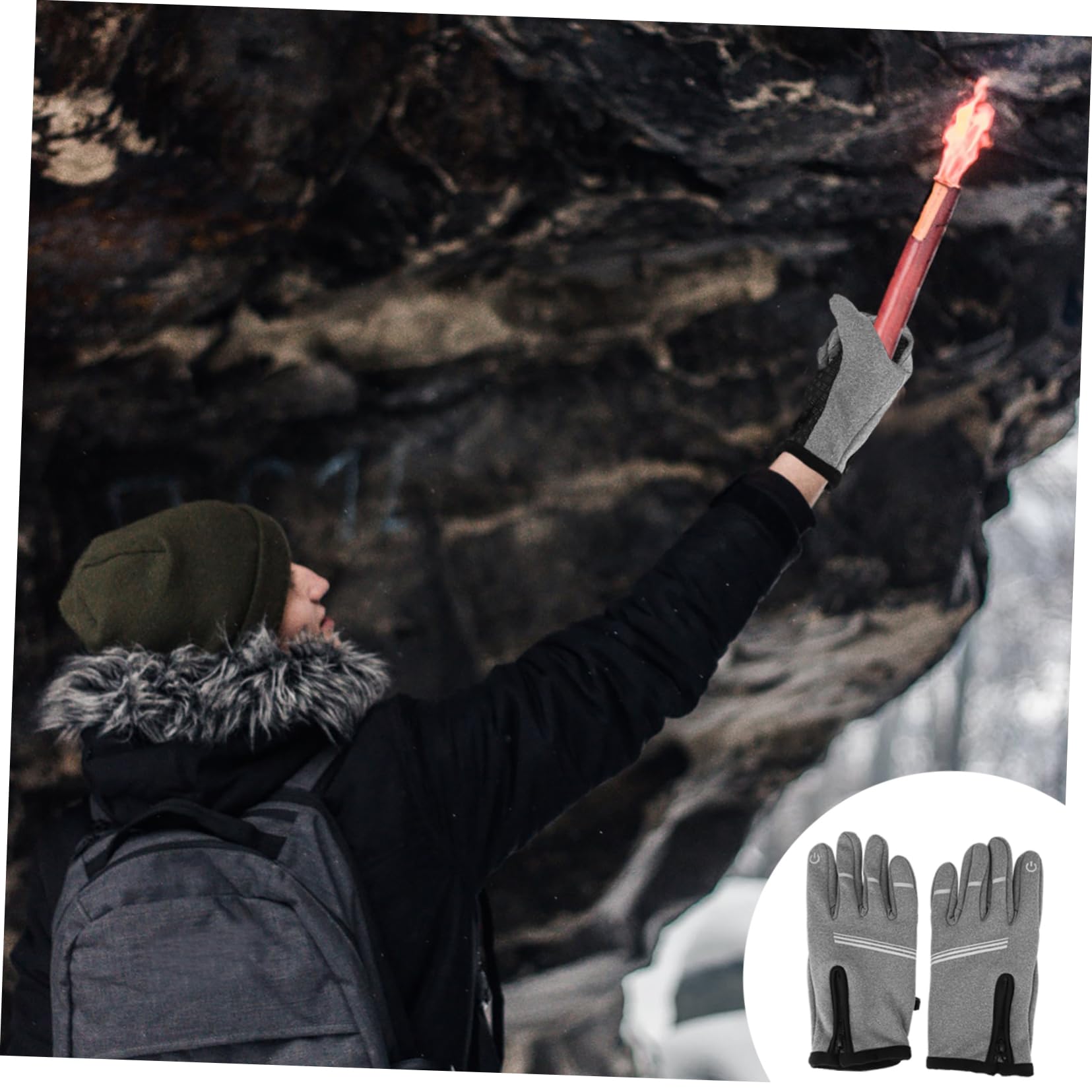 Anneome Mountain Bike Gloves Men's Winter Riding Gloves Shockproof Breathable Durable for Outdoor Activities