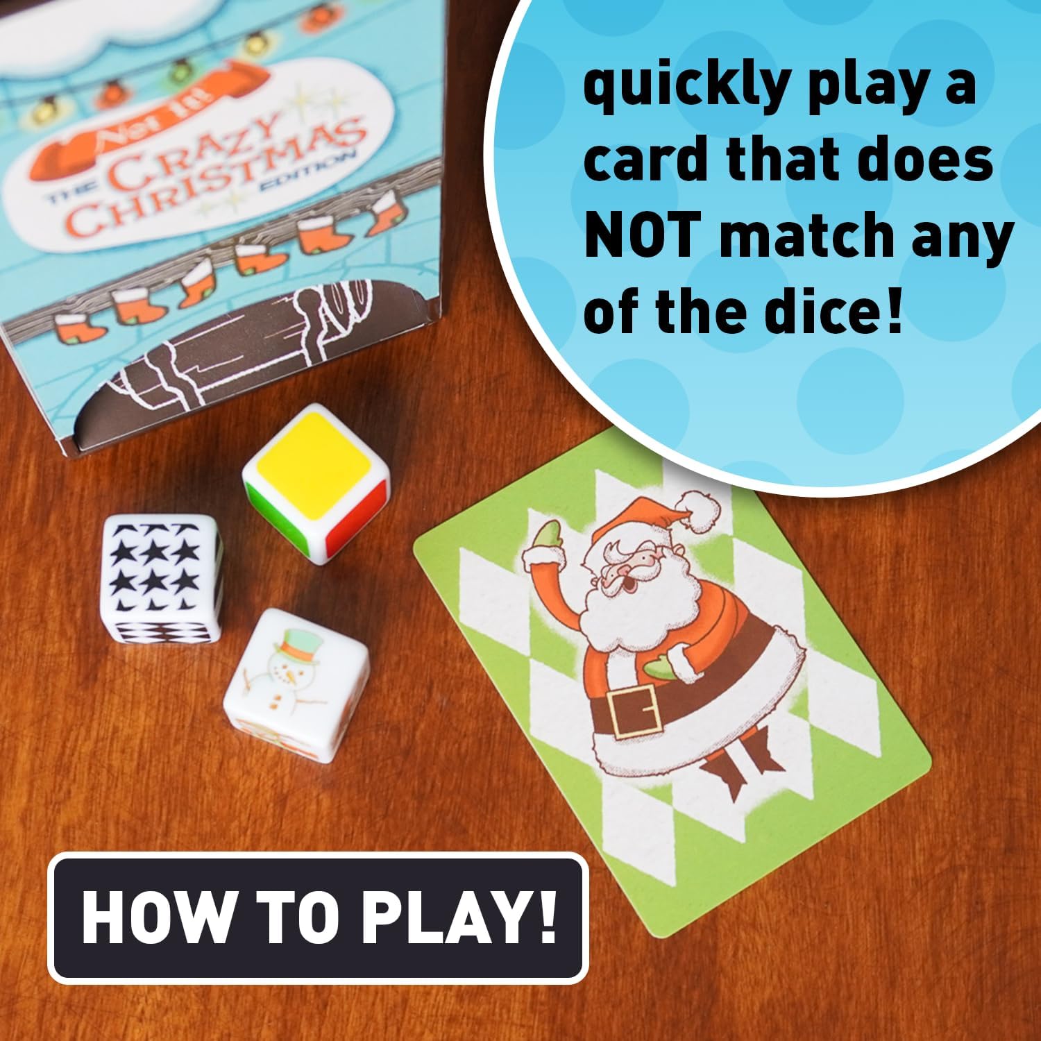 Not It! Crazy Christmas – Fast-Paced Dice & Card Game for Kids & Families | Holiday-Themed Matching Game | Ages 6+ | 2–6 Players | Fun Christmas Party Game