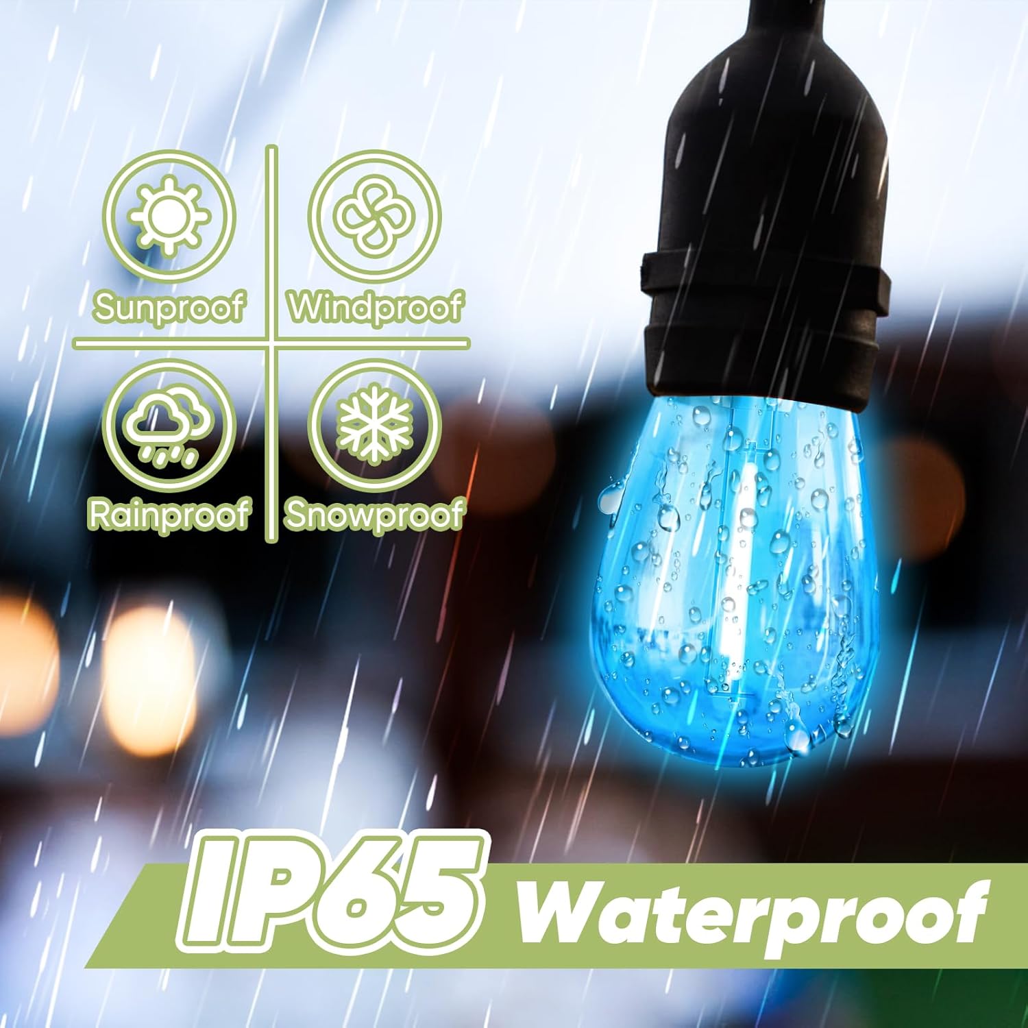 30-Pack Colored String Light Bulbs, S14 LED Replacement Bulbs for Outdoor String Lights, Patio Light Bulbs, 1W E26 Base for Christmas Halloween,Holiday Lighting,Home Decor - Image 4