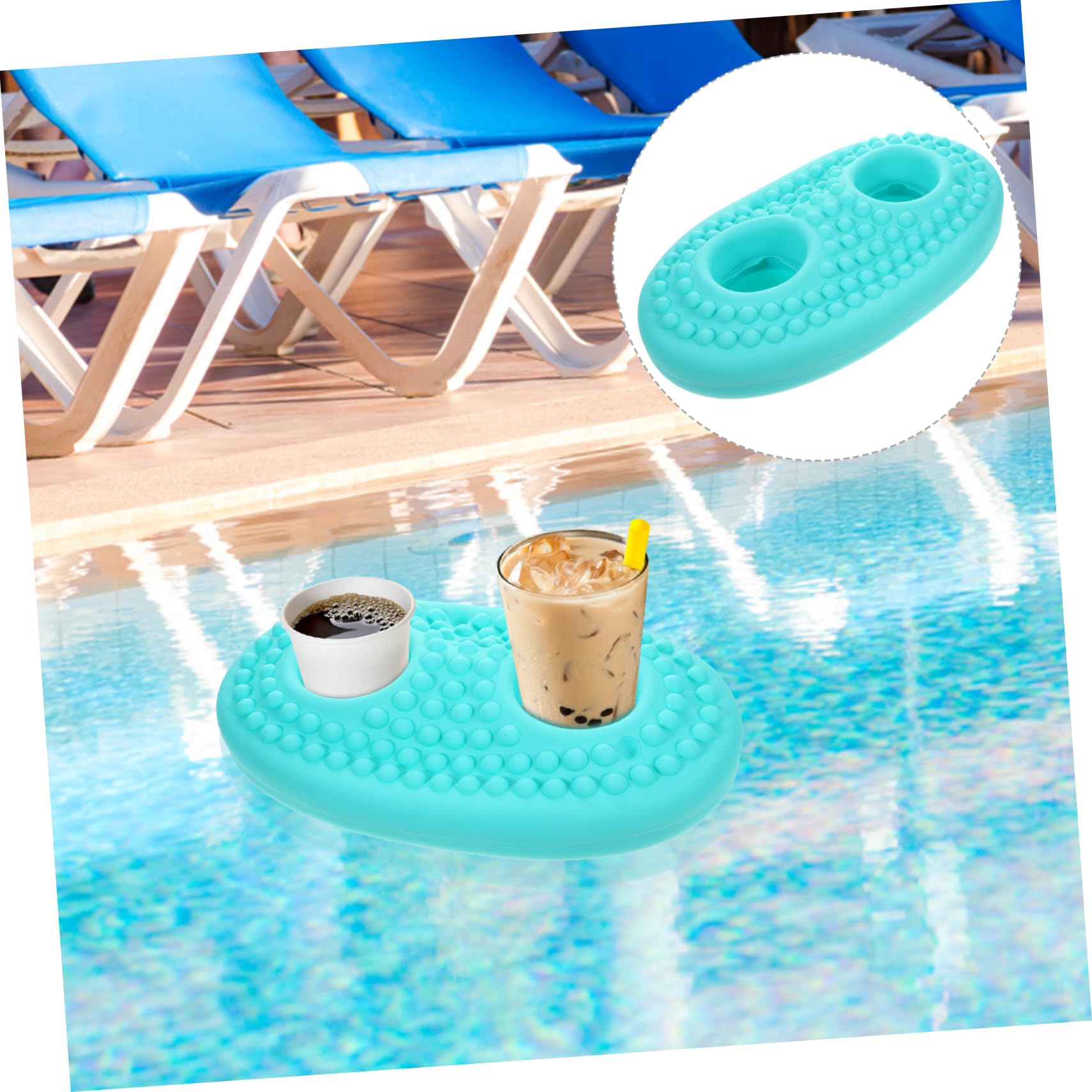 Portabicchieri da Piscina Galleggiante in Silicone per Ragazzo Ragazza | Gonfiabile Porta Bevande, Piscina Gonfiabile, Festa Estiva, Water Games, Beach Party