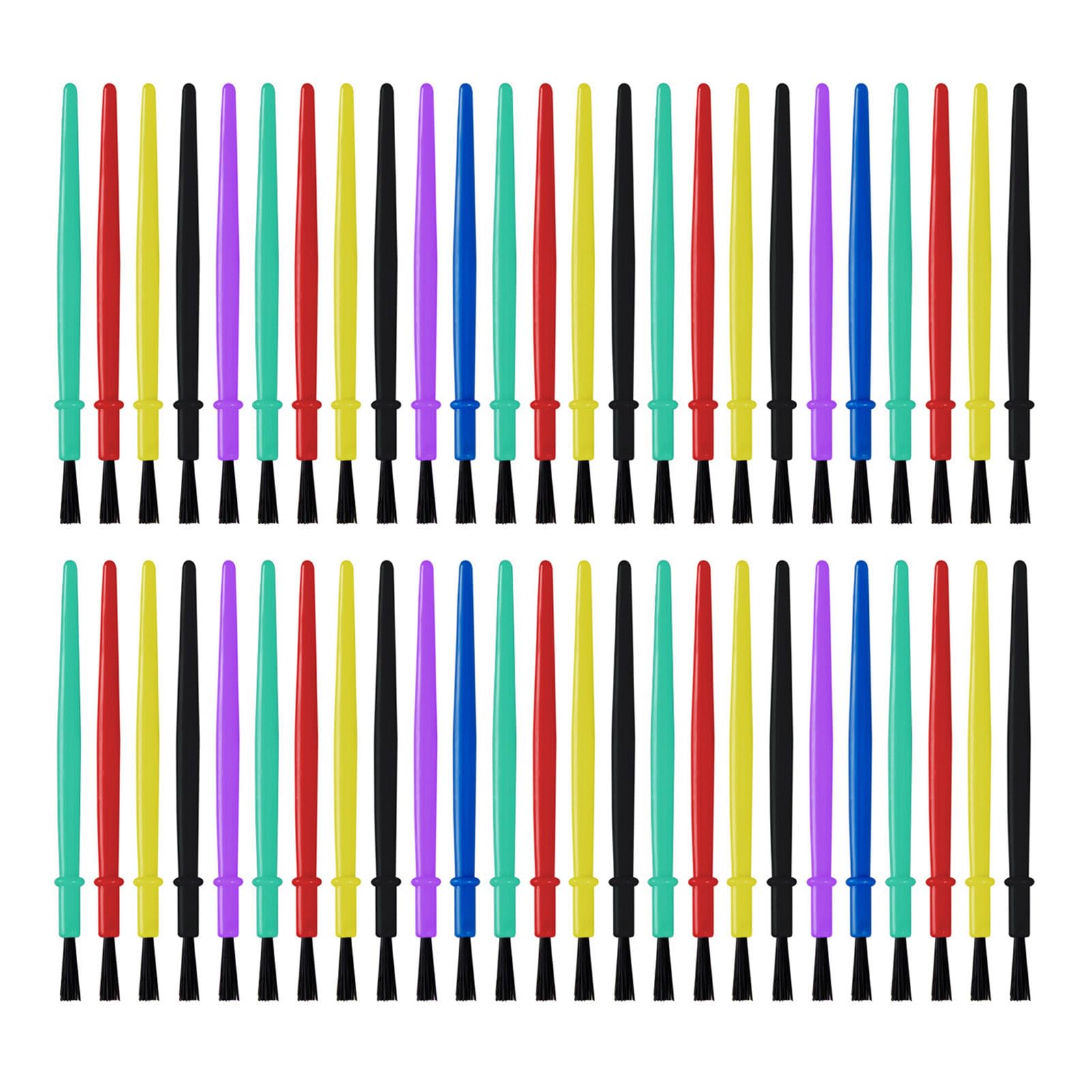 Hsioluted 8Cm Color Mix 50 Pcs Small Paint Brushes Set Drawing And Art Supplies Nylon Hair Paint Brushes For Detailed Artwork Artist Hair Small Watercolor