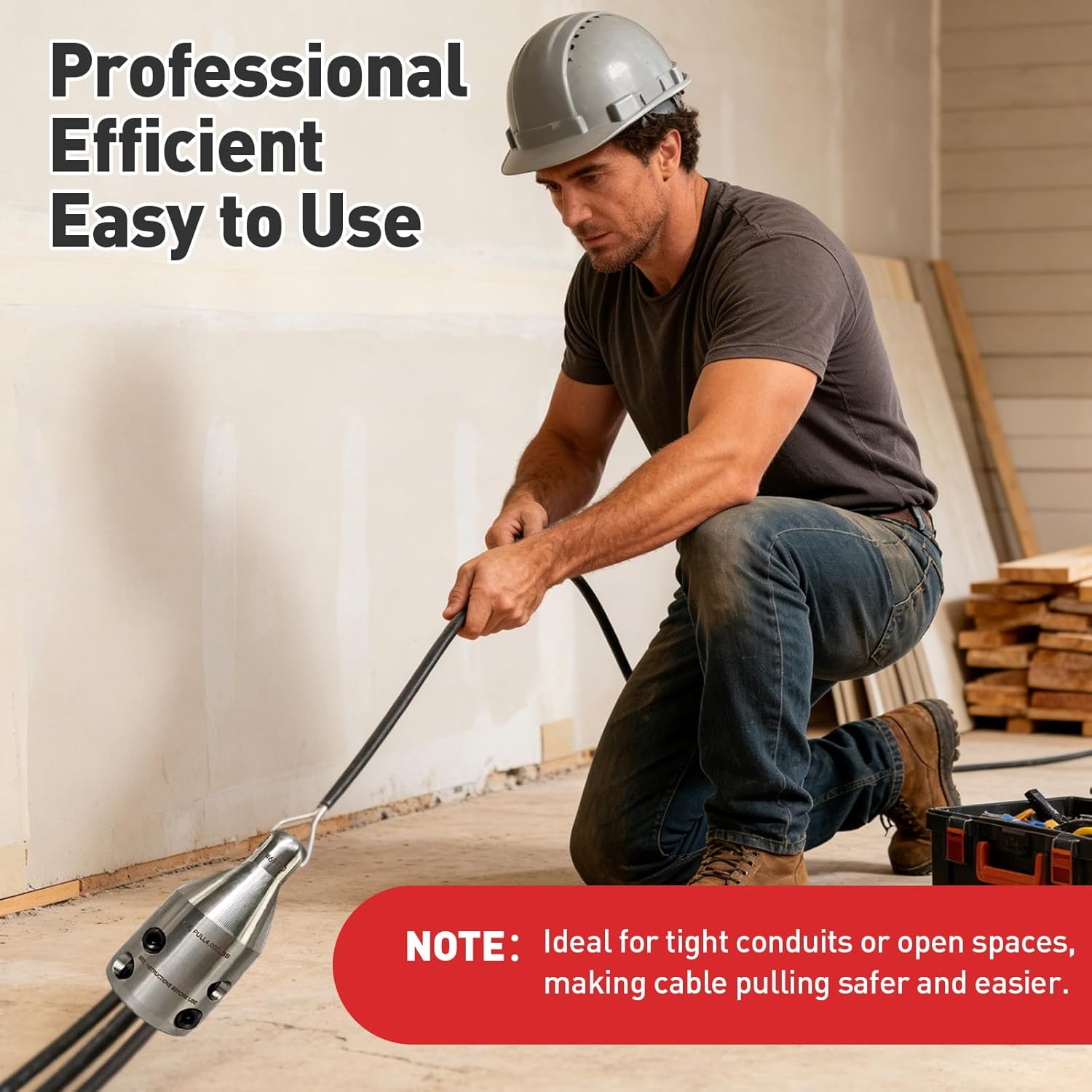 Penguin Puller Sr. Wire Pulling Grip (69700), Heavy Duty Electrical Cable Pulling Attachment Tool with 4,000 lbs Max Pull Strength, Fits 3/0–350 MCM Copper & Aluminum Wires