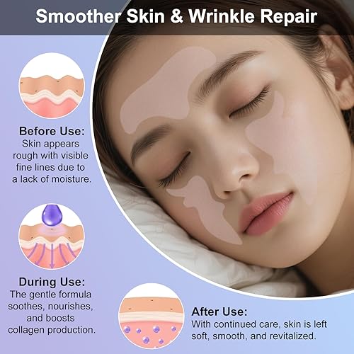 Miniatura 5 de Parches antiarrugas para líneas de frente y sonrisa, almohadillas faciales antiarrugas durante la noche con ácido hialurónico, niacinamida y