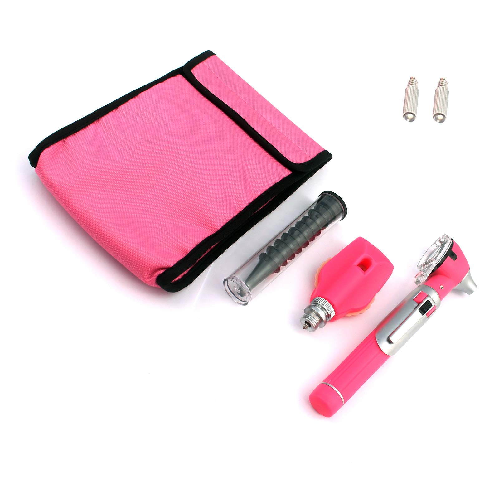 OdontoMed2011® 'Fiber Optic Otoscope Examination LED Otoscope ENT Set + 2 Free Replacement Bulb Color - (Pink)