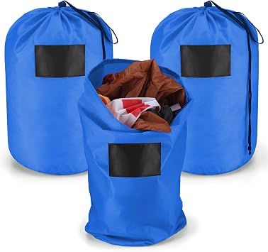 3 Pcs 21 x 12 Inch Christmas Inflatable Decorations Storage Bag with Drawstring Waterproof Christmas Storage Containers for Holiday Xmas Ornaments Accessories Gift Organizer Blue