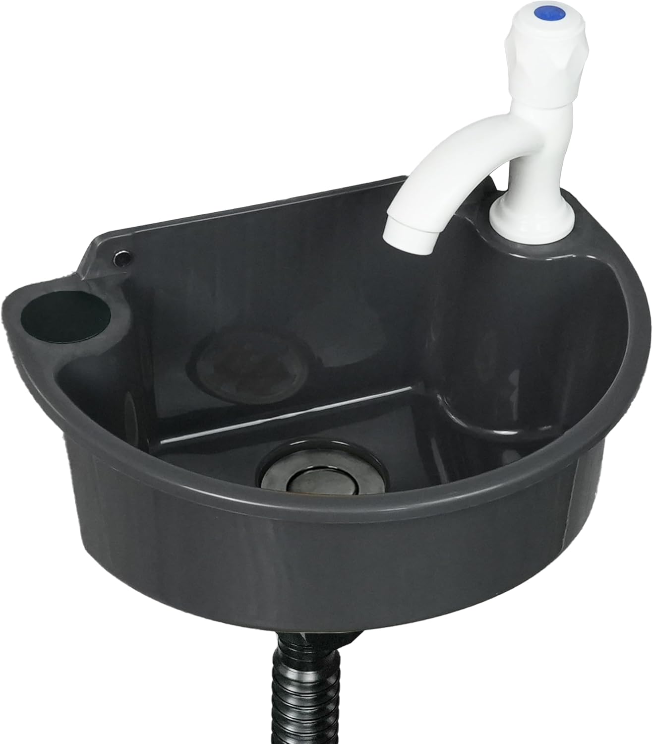 Small Bathroom Sink Wall Mount Bathroom Sink Wash basin, No-Drill Installation Self-Adhesive Sink 11.8 x 8.2 Inch with 1.26 Inch Faucet Hole, Rv Sink Mini Plastic for Home, Dorm, Garage (grey)