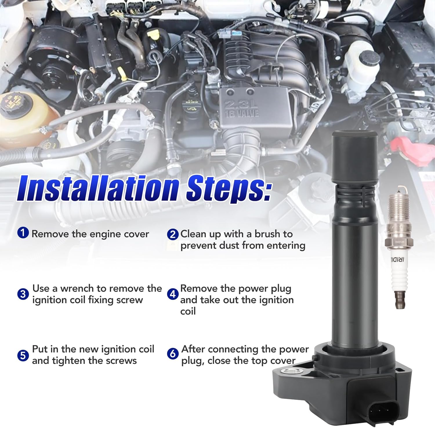 Set of 4 Ignition Coil Pack and Spark Plugs Compatible with 1.8 L4 2006 2007 2008 2009 2010 2011 Honda Civic 1.8L Replaces UF582 30520RNAA01