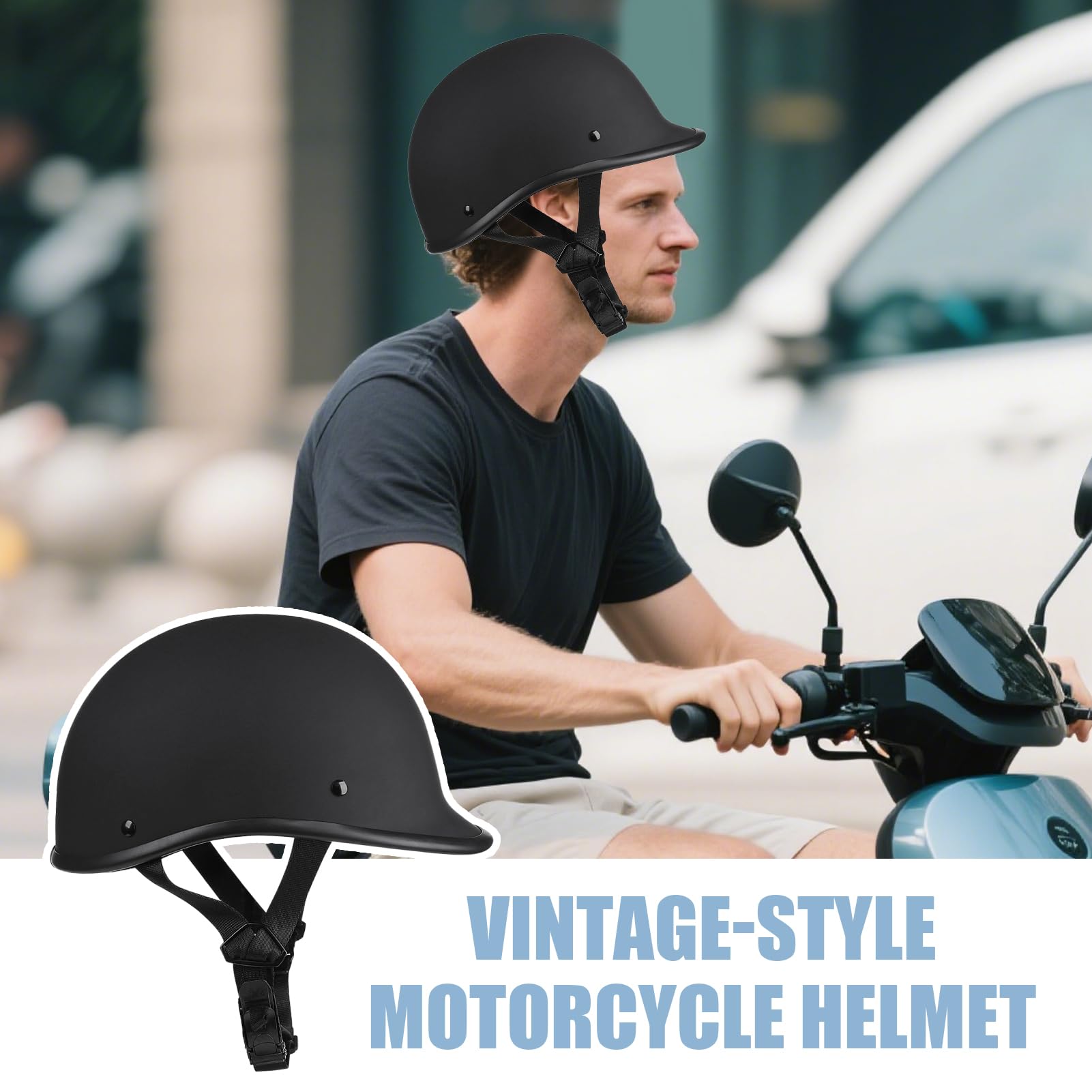 Kompaktowa czapka motocyklowa, wygodna i bezpieczna osłona w stylu vintage, dla kobiet i mężczyzn, idealna na wycieczki, podróże, jazdę konną, przygody na świeżym powietrzu