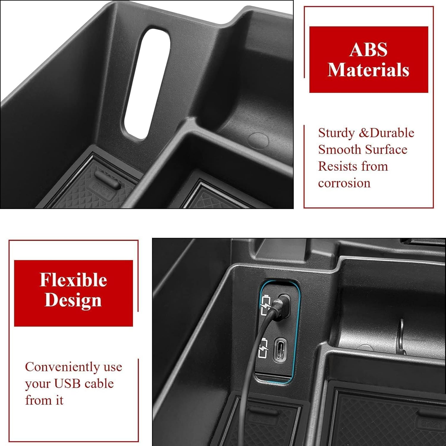 TTCR-II Compatible with Toyota Sienna Center Console Organizer 2021-2024 2025 2026, for Sienna Center Console Organizer Tray LE Limited Platinum SE XLE XSE 2021 2022 2023 2024 2025 2026
